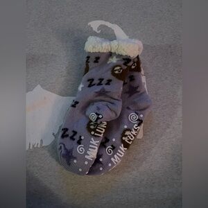 Muk Luks | fuzzy purple sloth Sherpa socks | women